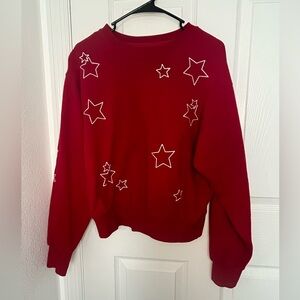Reflex women Sweatshirt long sleeves red large stars designs